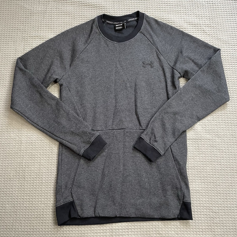 Under Armour Unstoppable Sweatshirt Small Mens Knit Crewneck Dark Gray